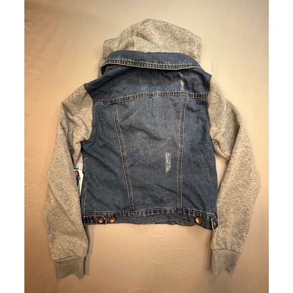 Cisono Denim Collection Jacket Medium Wash NWT Women’s M Removable Hood - Picture 6 of 9
